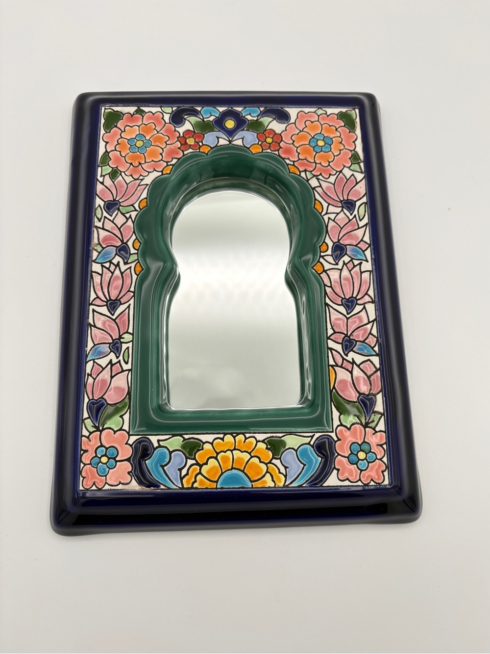Artecer, S.L. Spanish Ceramic Framed Tile Wall Mirror Hand Painted